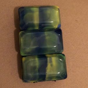 Resin oversized bracelet blue/green